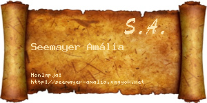 Seemayer Amália névjegykártya